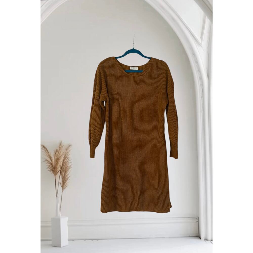 Full Circle Trends Harvest Festival Sweater Mini Dress - Mustard size 2X